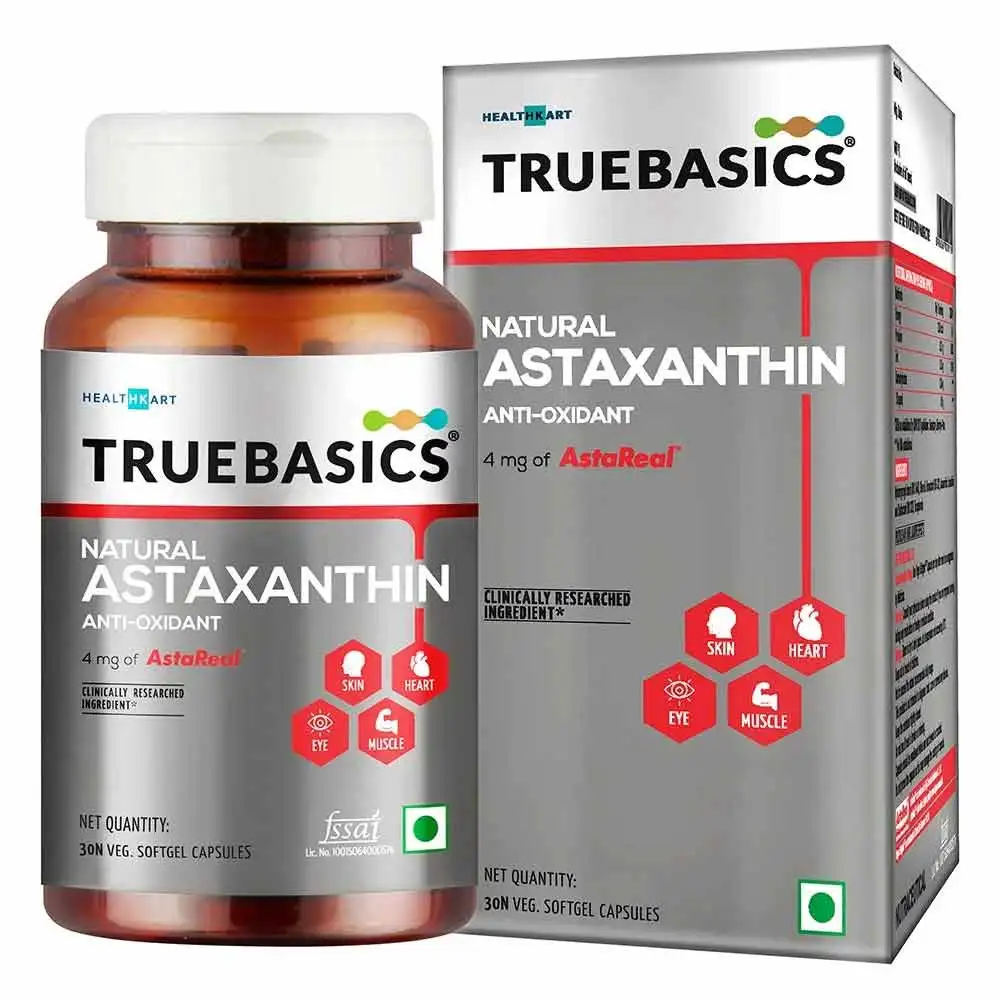 TrueBasics Astaxanthin with 4mg AstaReal OP,  30 capsules