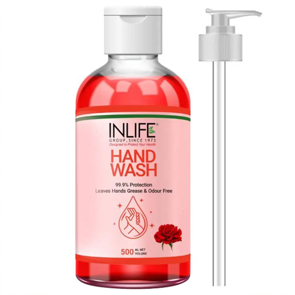 INLIFE Hand Wash,  Rose  500 ml  99.9% Germs Protection with Pump