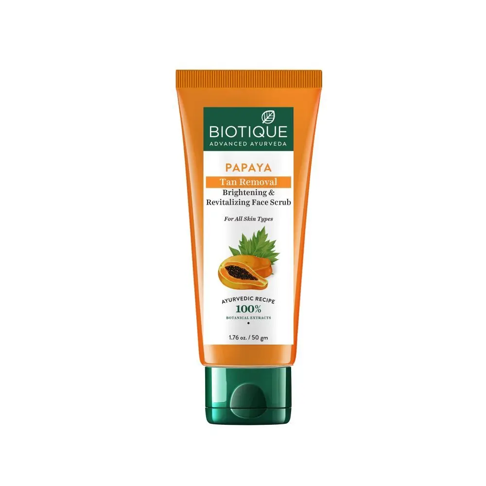 Biotique Papaya Tan Removal Brightening & Revitalizing Face Scrub 50gm Tube