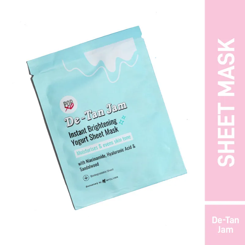 MyGlamm PoPxo De Tan Jam Instant Brightening Yoghurt Sheet Mask