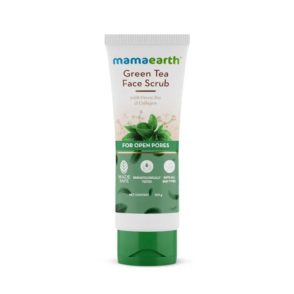 Mamaearth Mamaearth Green Tea Face Scrub With Green Tea & Collagen For Open Pores - 100 g