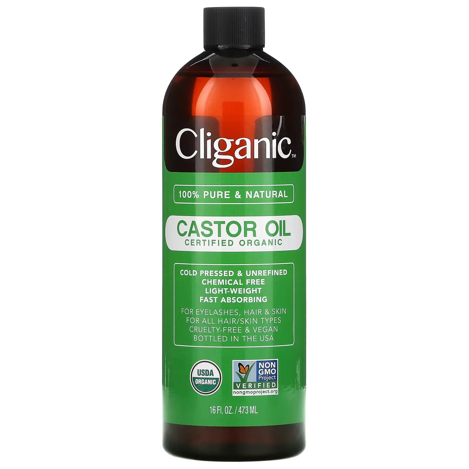 Organic Castor Oil, 16 fl oz (473 ml)