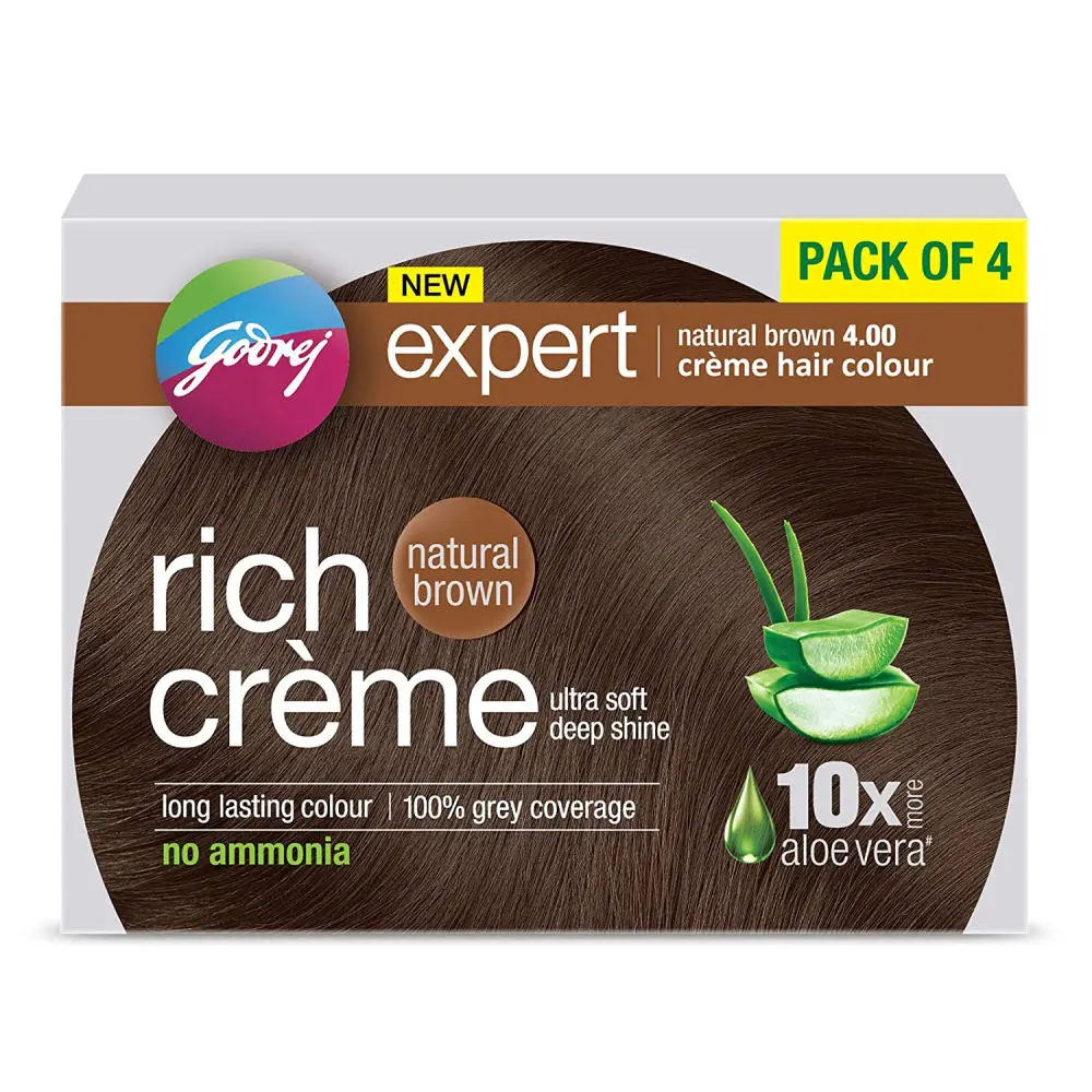 Godrej Expert Creme Natural Brown - Pack of 4