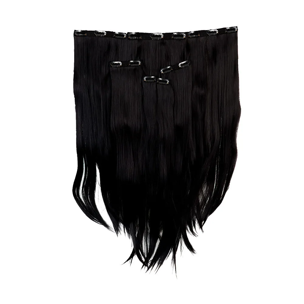 Streak Street 7 Set Clip-In Volumizer Natural Black Hair Extensions