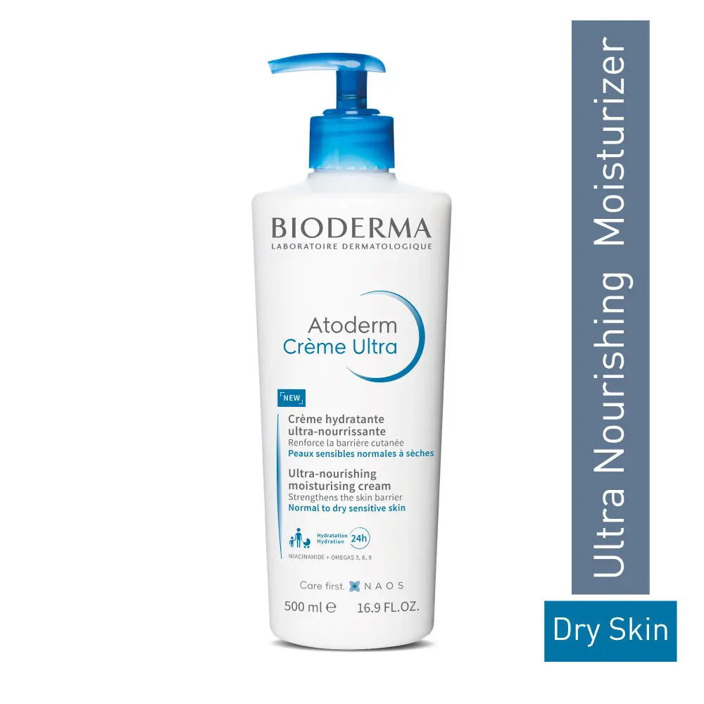 Bioderma Atoderm Creme Ultra-Nourishing - Moisturizer For Normal To Sensitive Dry Skin (With pump), 500ml