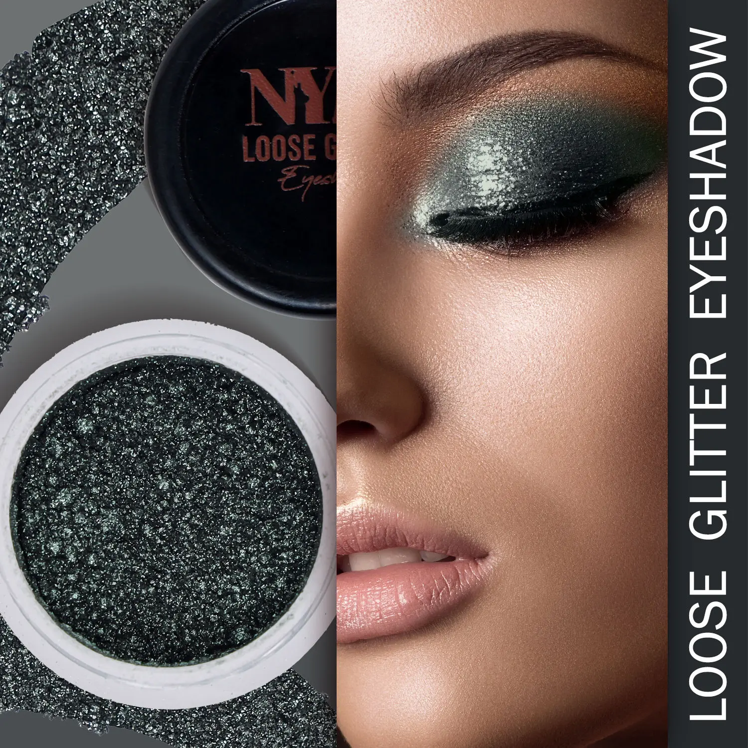 NY Bae Loose Glitter Eyeshadow | Super Pigmented | Glitter Finish | Long Lasting | Enriched with Oils & Fruit Extracts - Shimmery Green 09 (2 g)