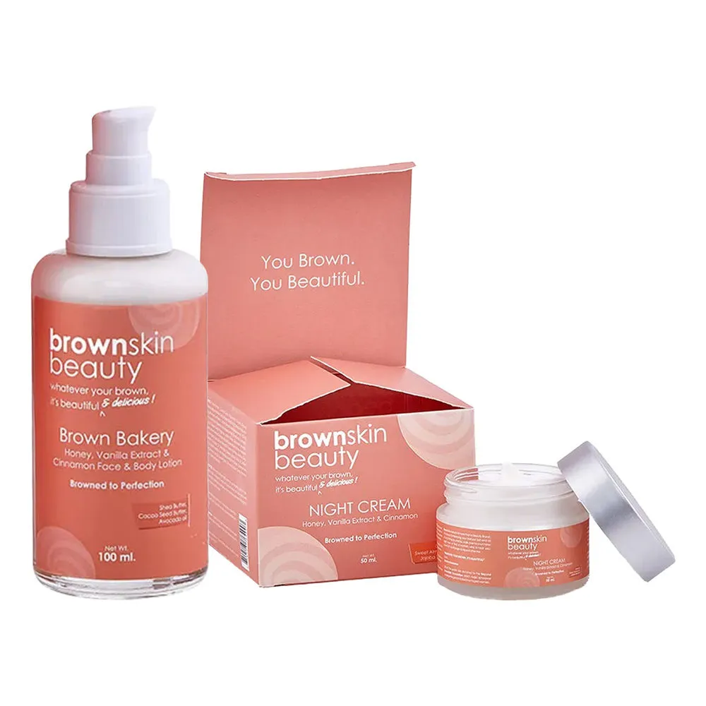 BrownSkin Beauty Brown Bakery Night Cream & Face Body Lotion Combo