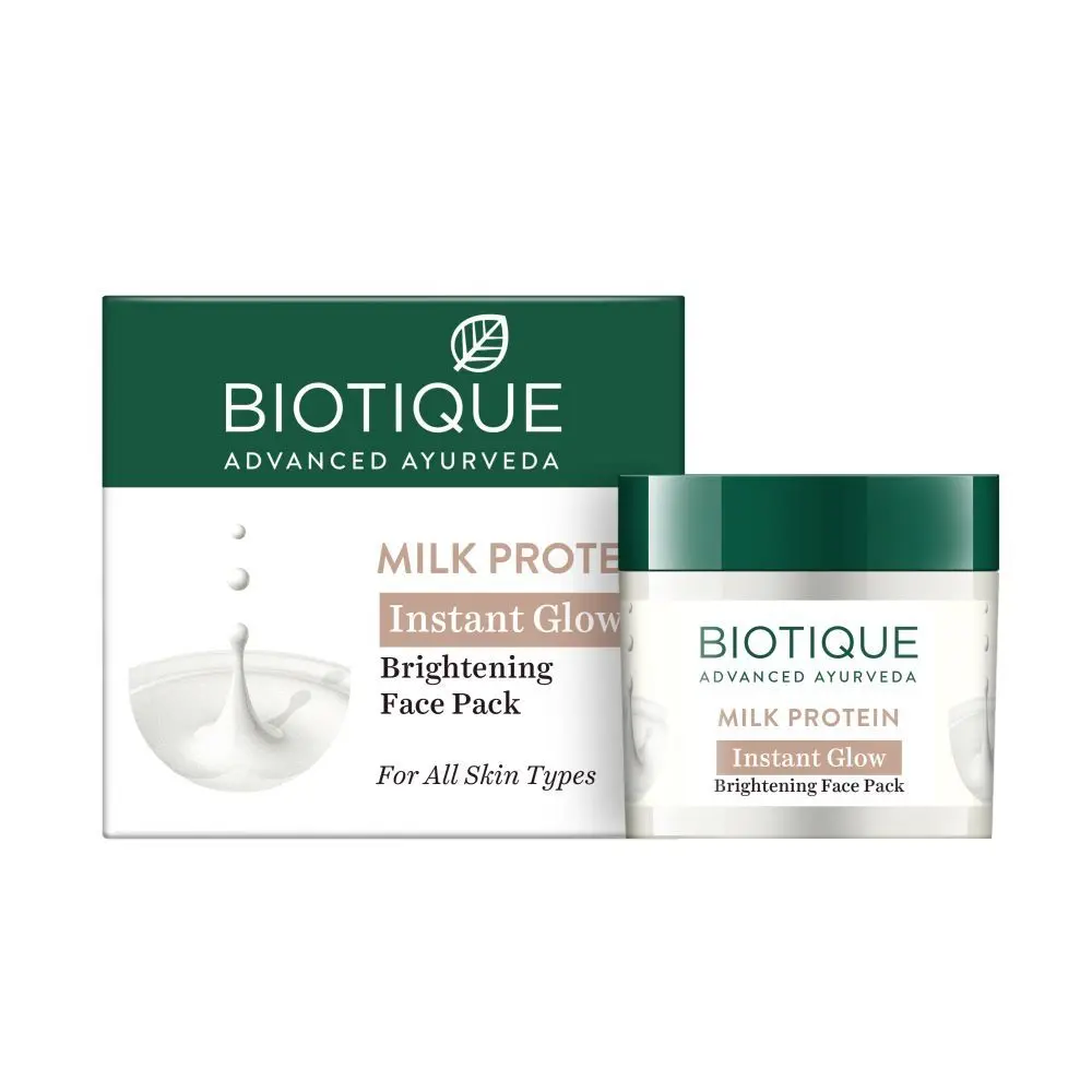 Biotique Milk Protein Instant Glow Brightening Face Pack 50gm Jar