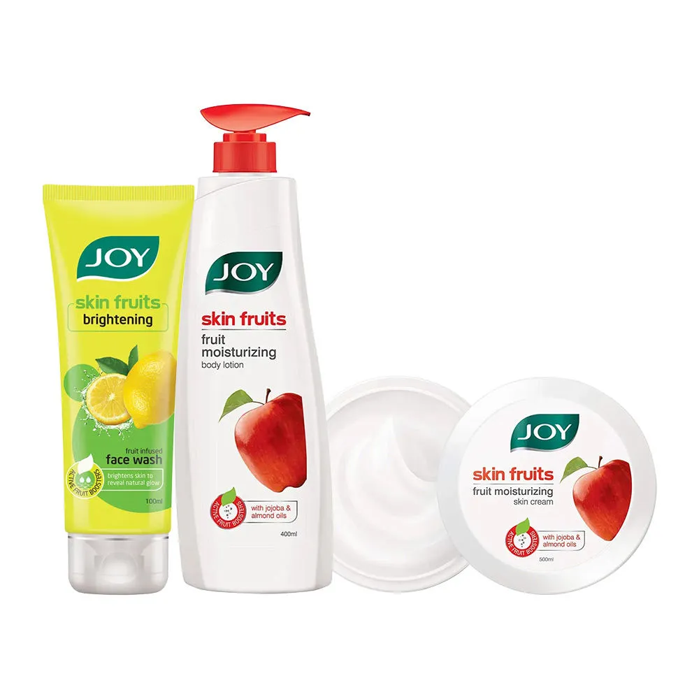 Joy Skin Fruits Body Care Combo - Body Lotion, Moisturizing Skin Cream & Lemon Face Wash(100ml)