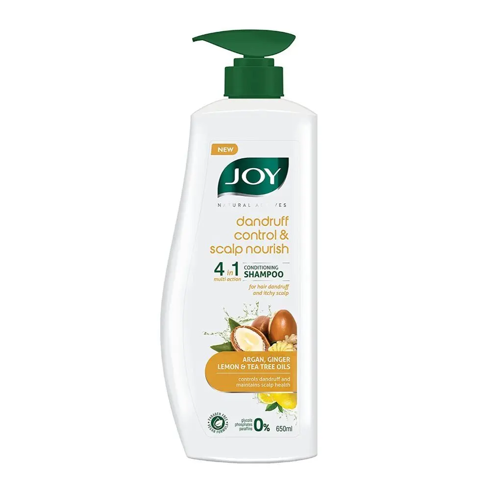 Joy Natural Actives Dandruff Control and Scalp Nourish 4 in 1 Multi Action Conditioning Shampoo (650 ml)