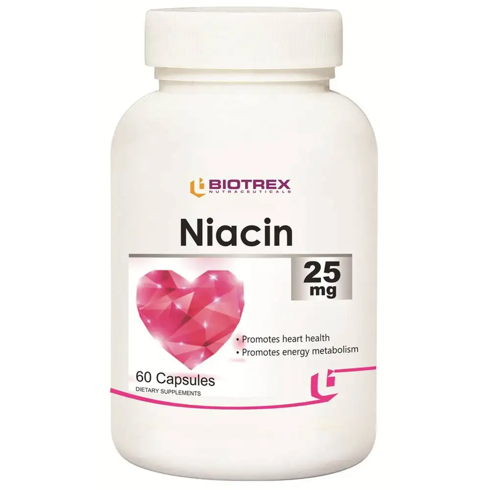 Biotrex Niacin (25 mg),  Unflavoured  60 capsules