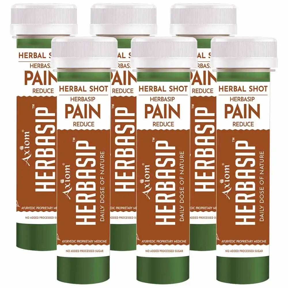 Herbasip Pain Reduce Juice Pack of 6 Shots,  Unflavoured  50 ml