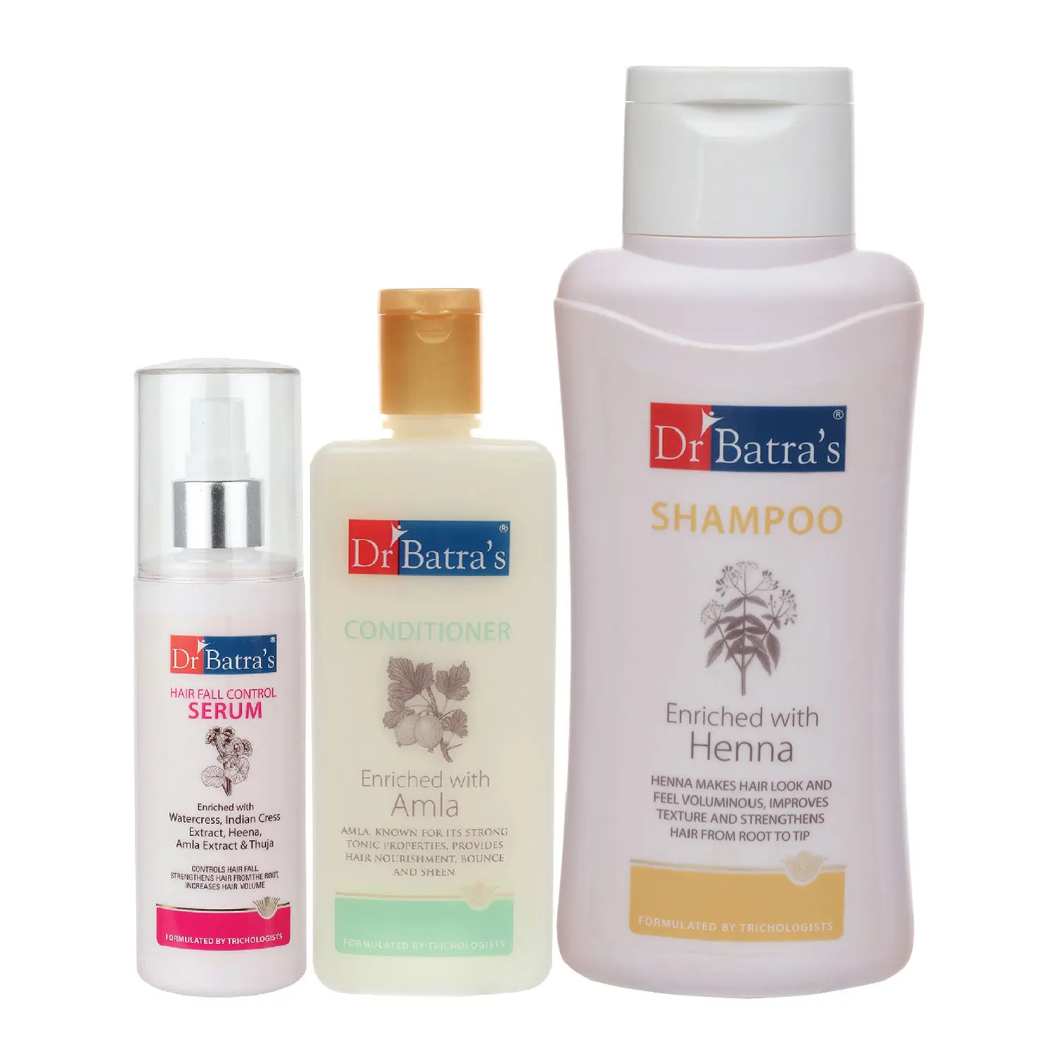 Dr Batra's Hair Fall Control Serum-125 ml, Conditioner - 200 ml and Normal Shampoo - 500 ml