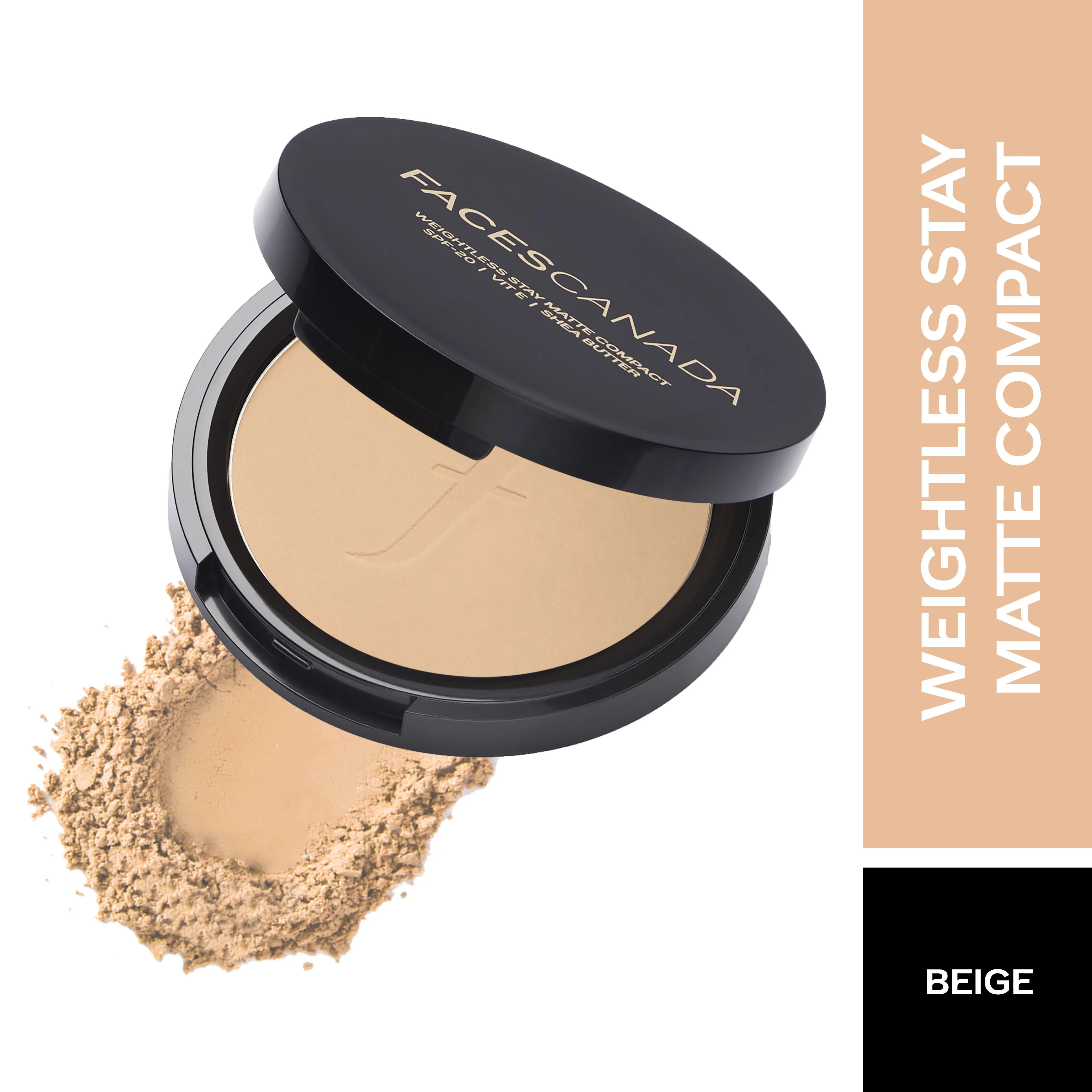 Faces Canada Weightless Stay Matte Compact SPF-20 Vitamin E & Shea Butter - Beige 03