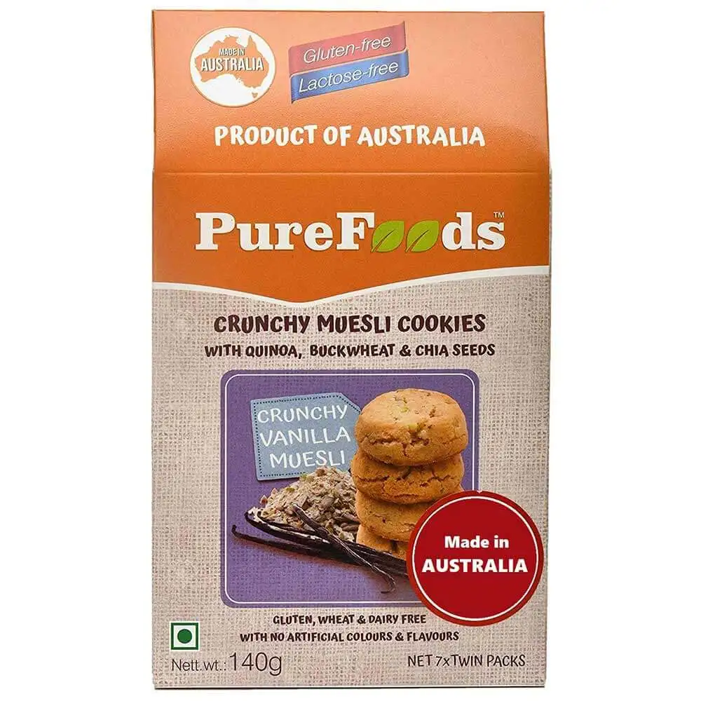 PureFoods Crunchy Muesli Cookies,  140 g  Vanilla