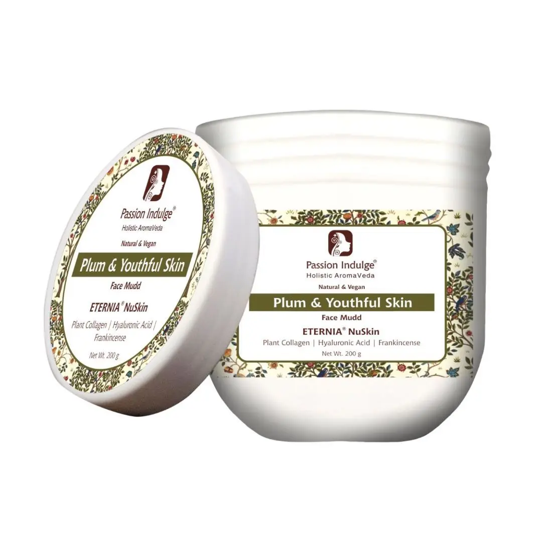 Passion Indulge Eternia NuSkin Face Mudd 200g For Youthful Skin, Anti-Aging, Anti-Wrinkles With Plum, Plant Collagen, Hyaluronic Acid, Frankincense | All Skin Types | Natural & Vegan