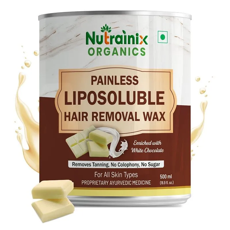 Nutrainix Organics Painless Liposoluble White Chocolate Hair Removal Wax For Arms And Bikini Area