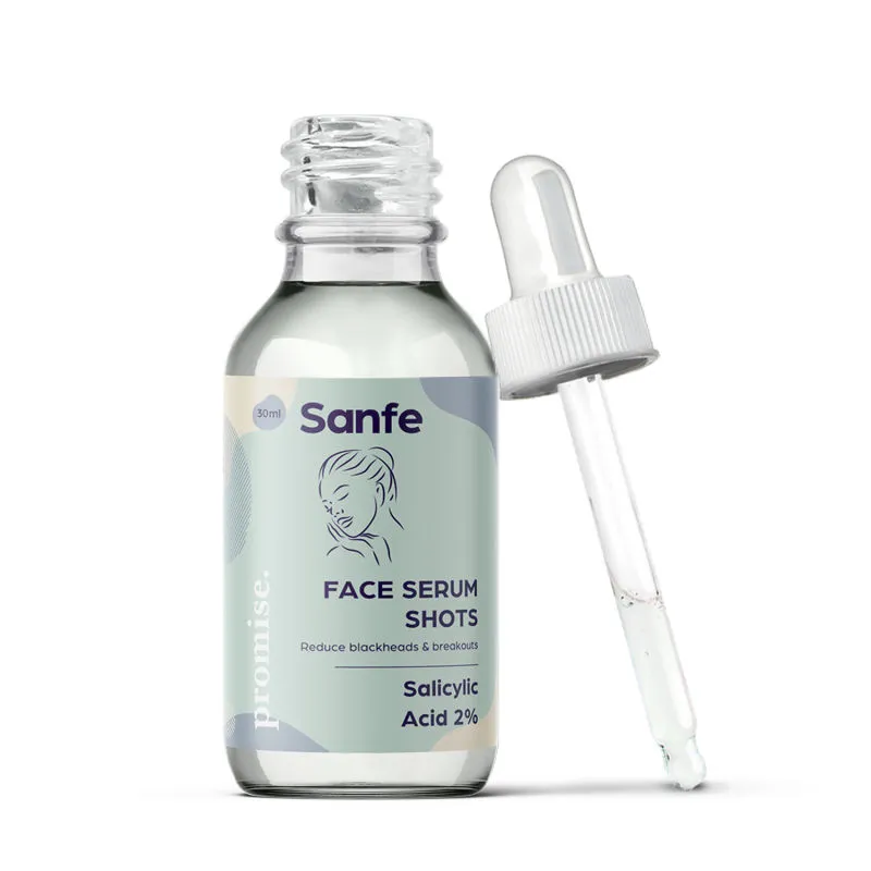 Sanfe Promise 2% Salicylic Acid Face Serum Shots For Acne, Blackheads & Open Pores