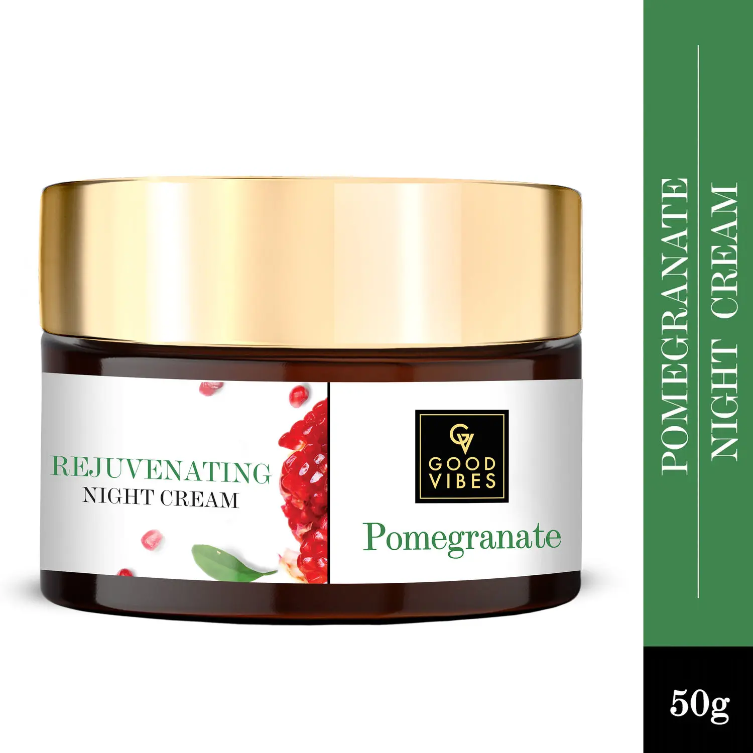 Good Vibes Pomegranate Rejuvenating Night Cream | Lightening, Anti-Ageing | No Parabens, No Sulphates, No Mineral Oil, No Animal Testing (50 g)