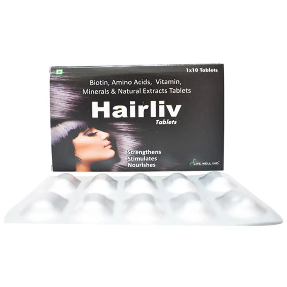 Live Well Inc Hairliv Hair Growth Supplemet,  10 tablet(s)  Unflavoured