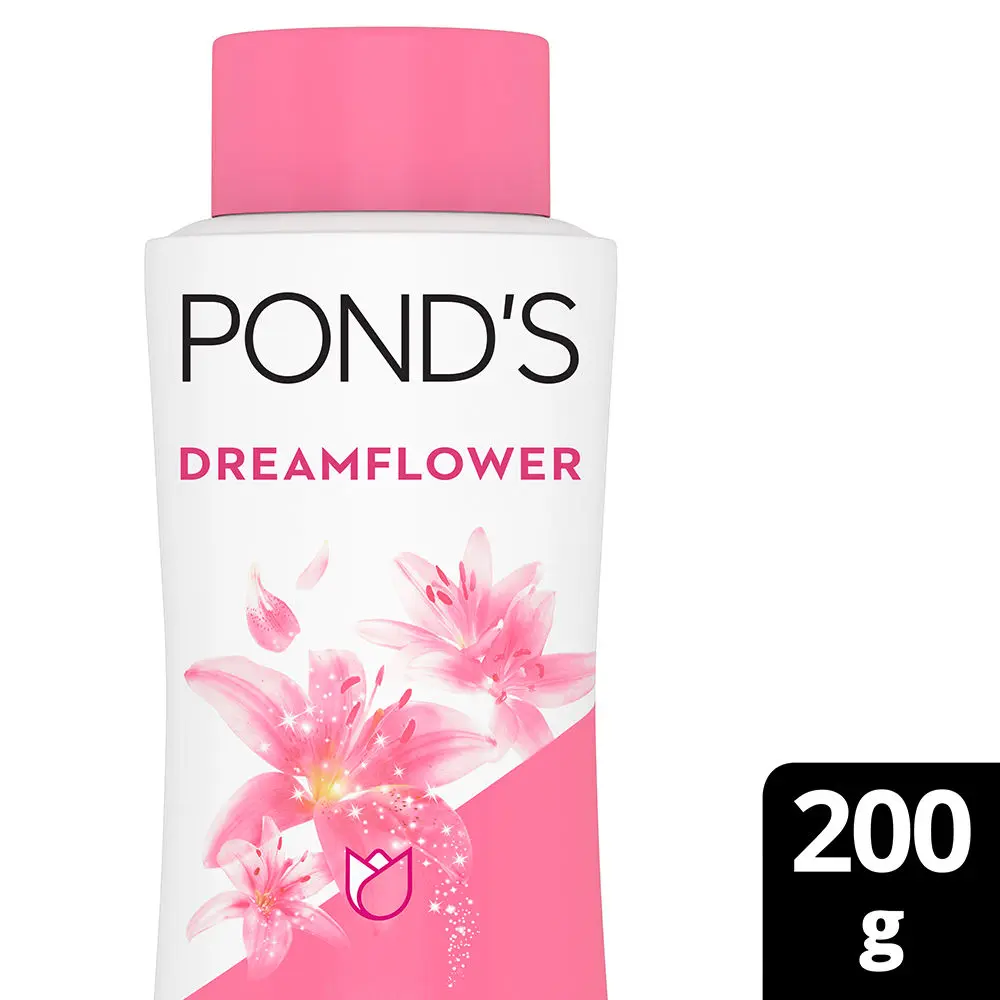 POND'S Dreamflower Fragrant Talc with Vitamin B3, Pink Lily 200 g