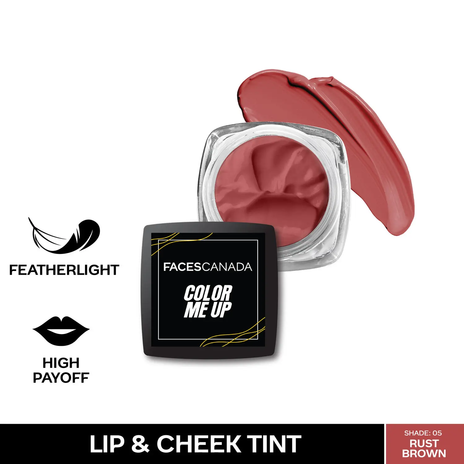 FACESCANADA Lip & Cheek Tint I With Pomegranate Seed Oil I Featherlight I High Payoff I Rust Brown 05