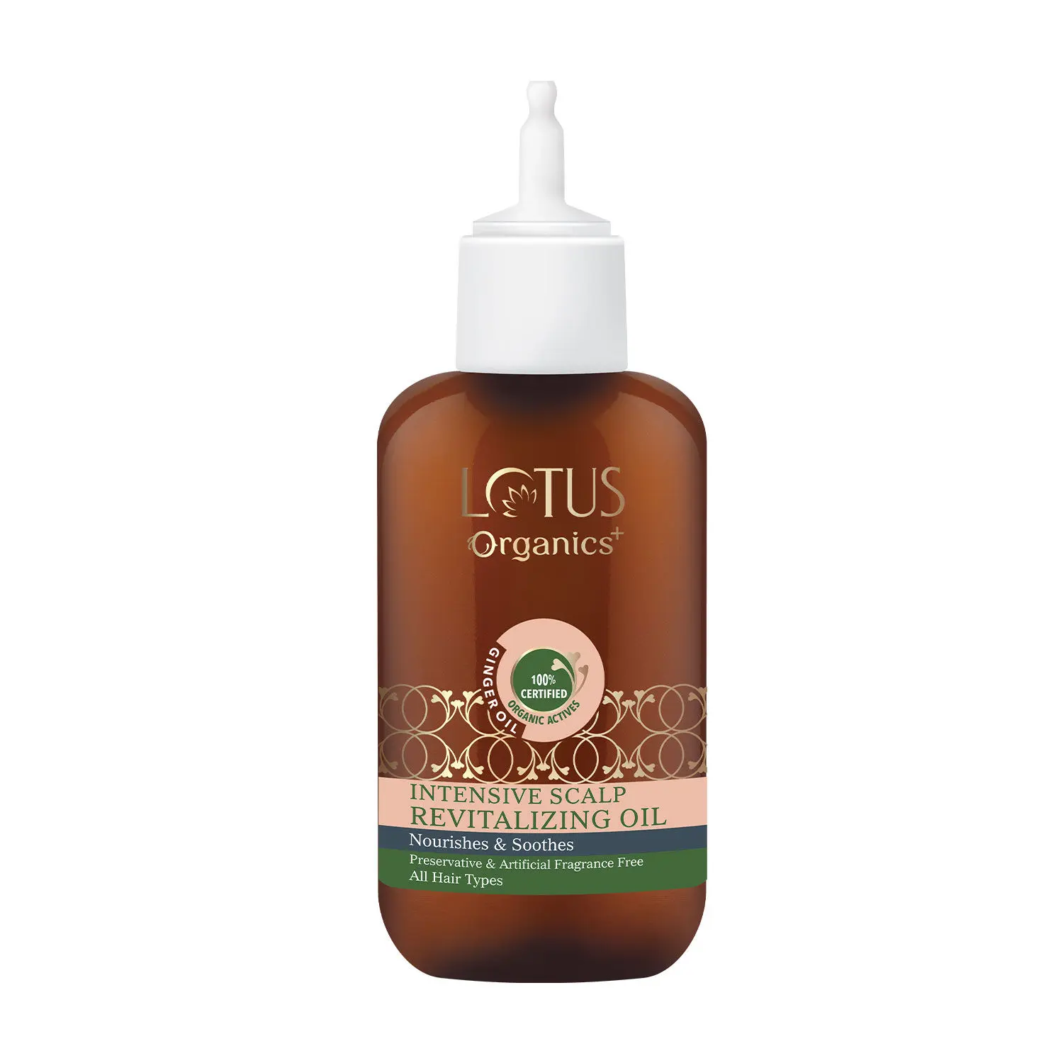 Lotus Organics+ Intensive Scalp Revitalizing Oil | 100% Certified Organic Ginger Oil | Sulphate Free | All Hair Types | 100ml