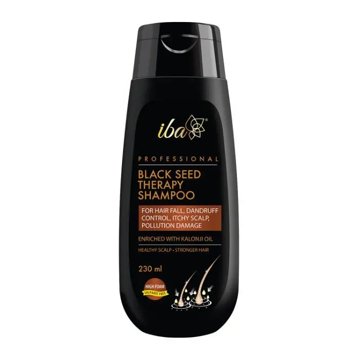 Iba Professional Black Seed Therapy Shampoo | Kalonji Extract For Healthy Scalp & Stronger Hair | Deep Cleansing Formula For All Hair Types | No Sulfate No Paraben, 230 ml