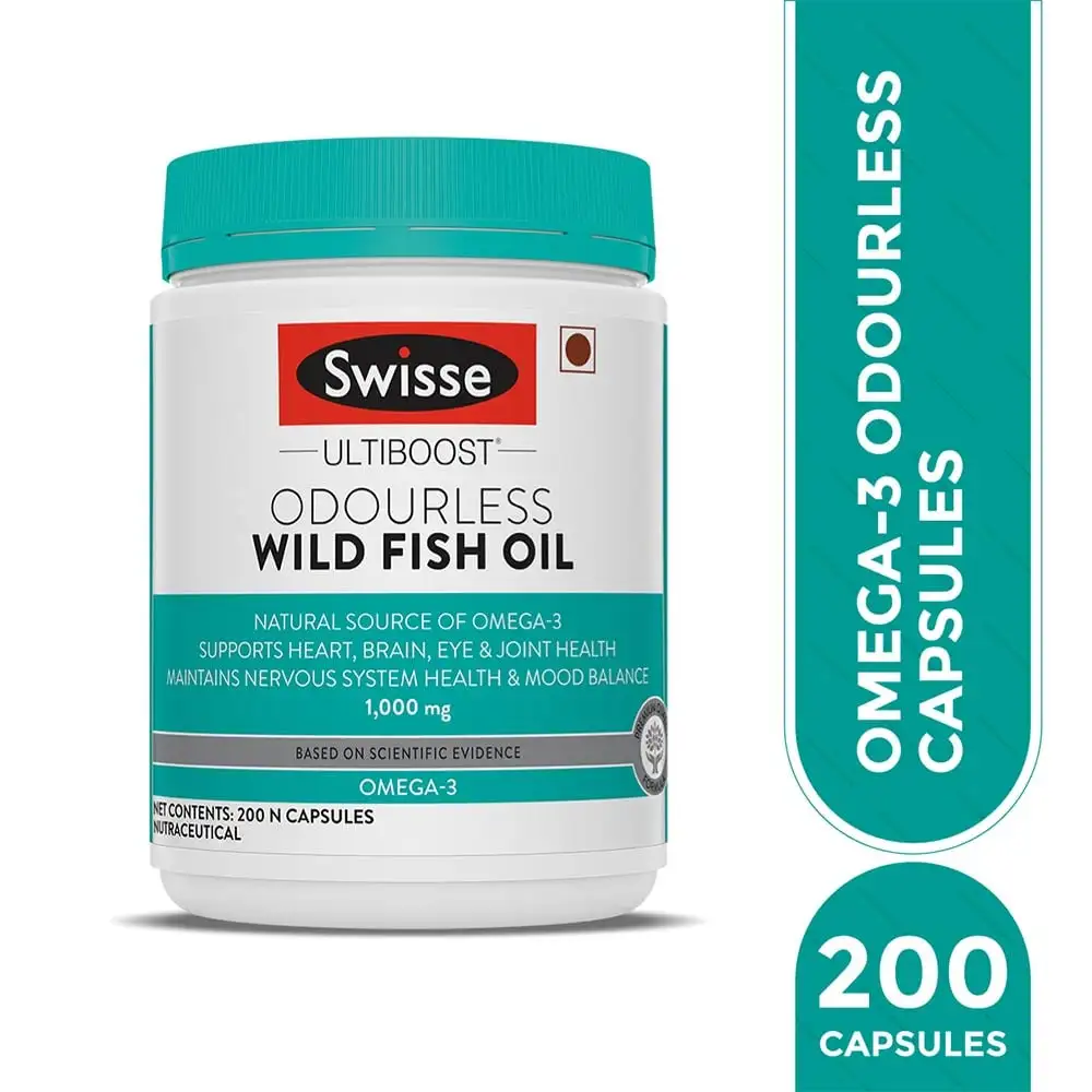 Swisse Ultiboost Odourless Wild Fish Oil 1000mg,  200 capsules