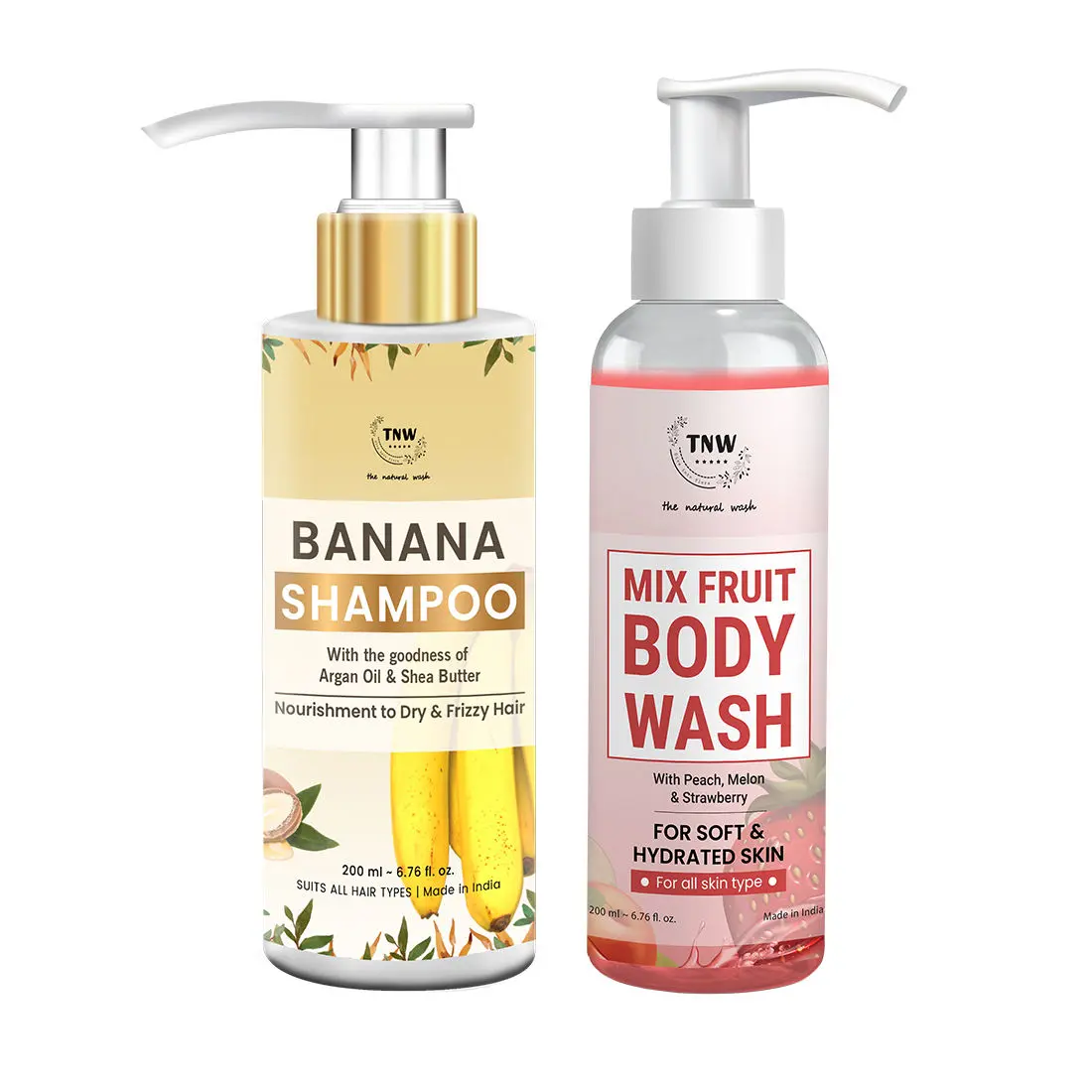 Combo of 2- Mix Fruit Body Wash 200ml + Banana Shampoo 200ml