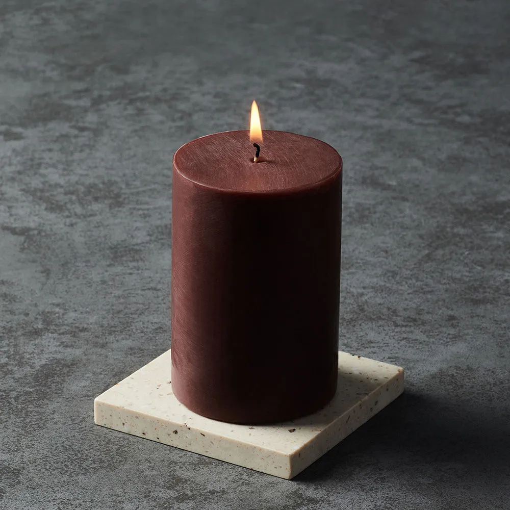 Pure Home + Living Brown Solid Pillar Candle3