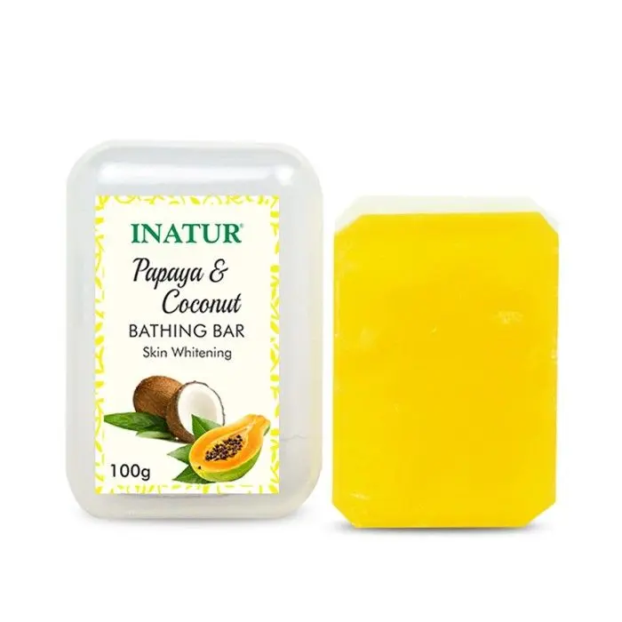 Inatur Herbals Papaya & Coconut Bathing Bar (100 g)