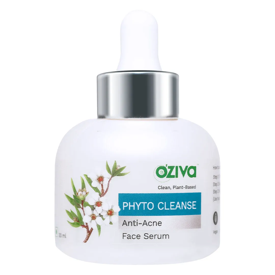 OZiva Phyto Cleanse Anti-Acne Face Serum (with Tea Tree & Neem) for Acne Control & Scar Reduction