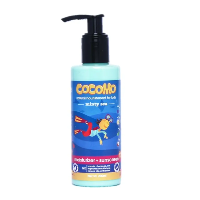 Cocomo Natural Kids Moisturizer+Sunscreen- Shea&Kokum Butter- SPF 15 - Minty Sea (Age 4+)