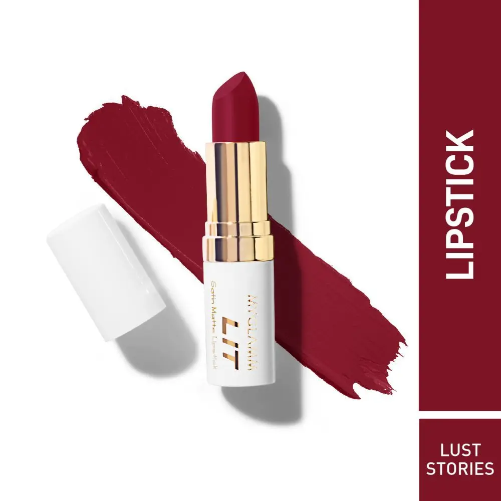 MyGlamm LIT Satin Matte Lipstick-Lust Stories-4.5gm