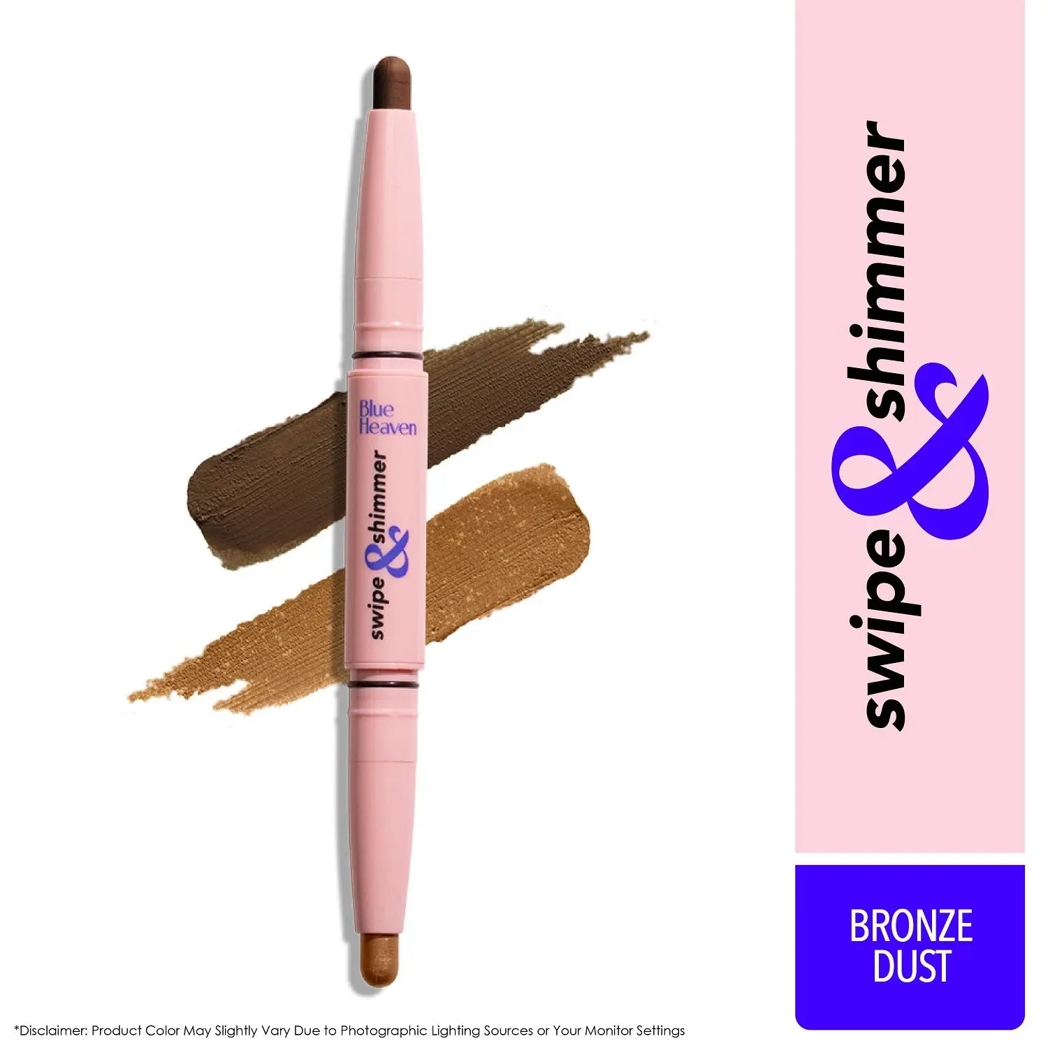 Blue Heaven Swipe & Shimmer Long Lasting Non Transfer Eyeshadow Stick | Matte & Matallic Shades , Bronze Dust (3 g)