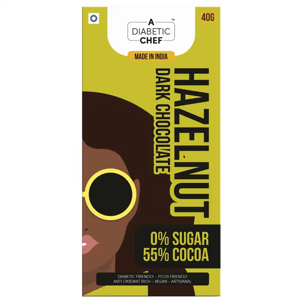 A Diabetic Chef Dark Chocolate,  1 bar(s)  Hazelnut