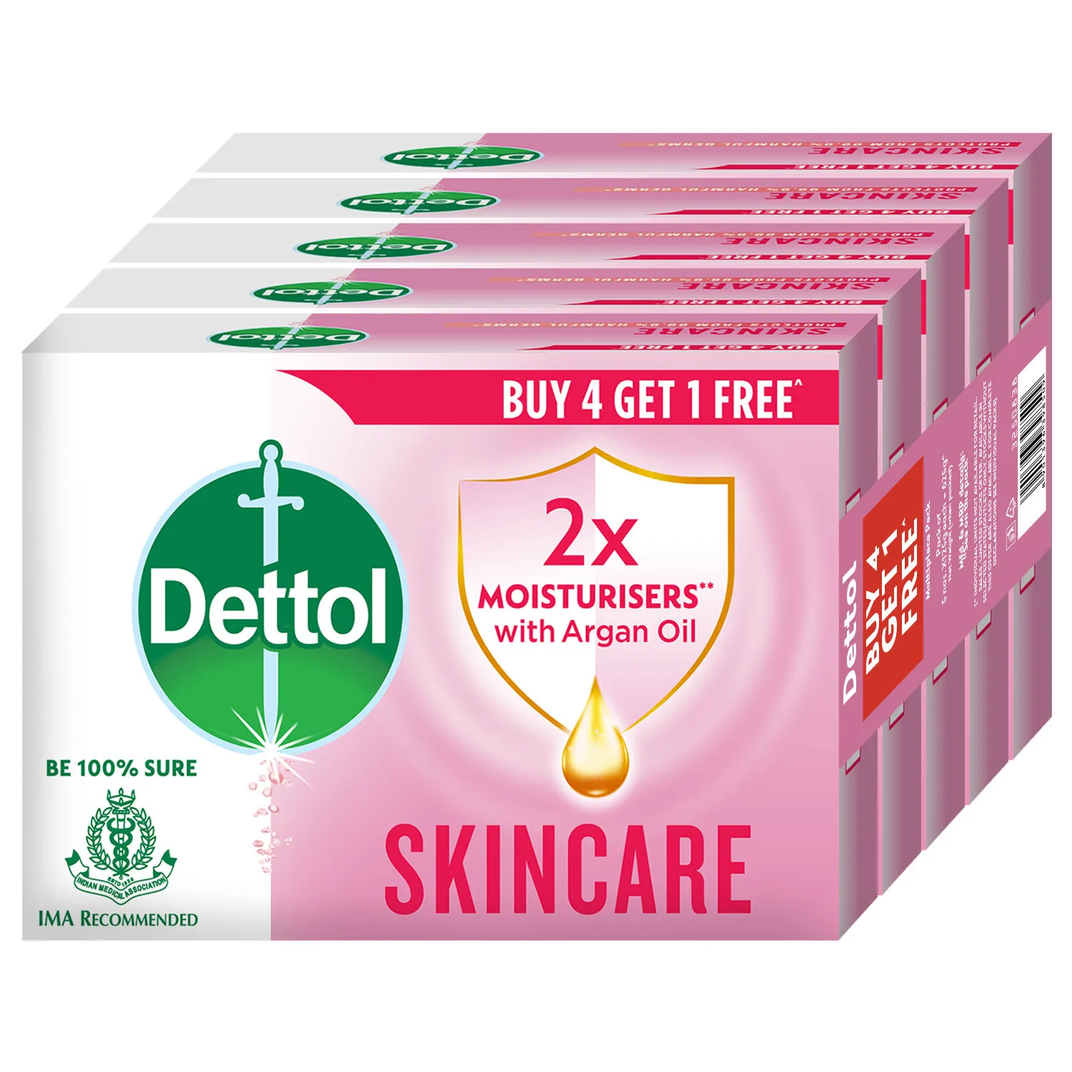 Dettol Skincare Germ Protection Bathing Soap Bar Buy 4 Get 1