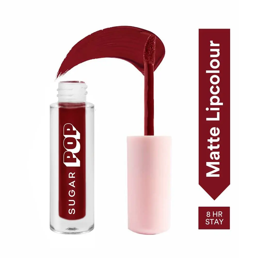 SUGAR POP Matte Lipcolour - 09 Mulberry (Brownish Red) a€“ 1.6 ml - Red Lipstick for Women l  Smudge Proof