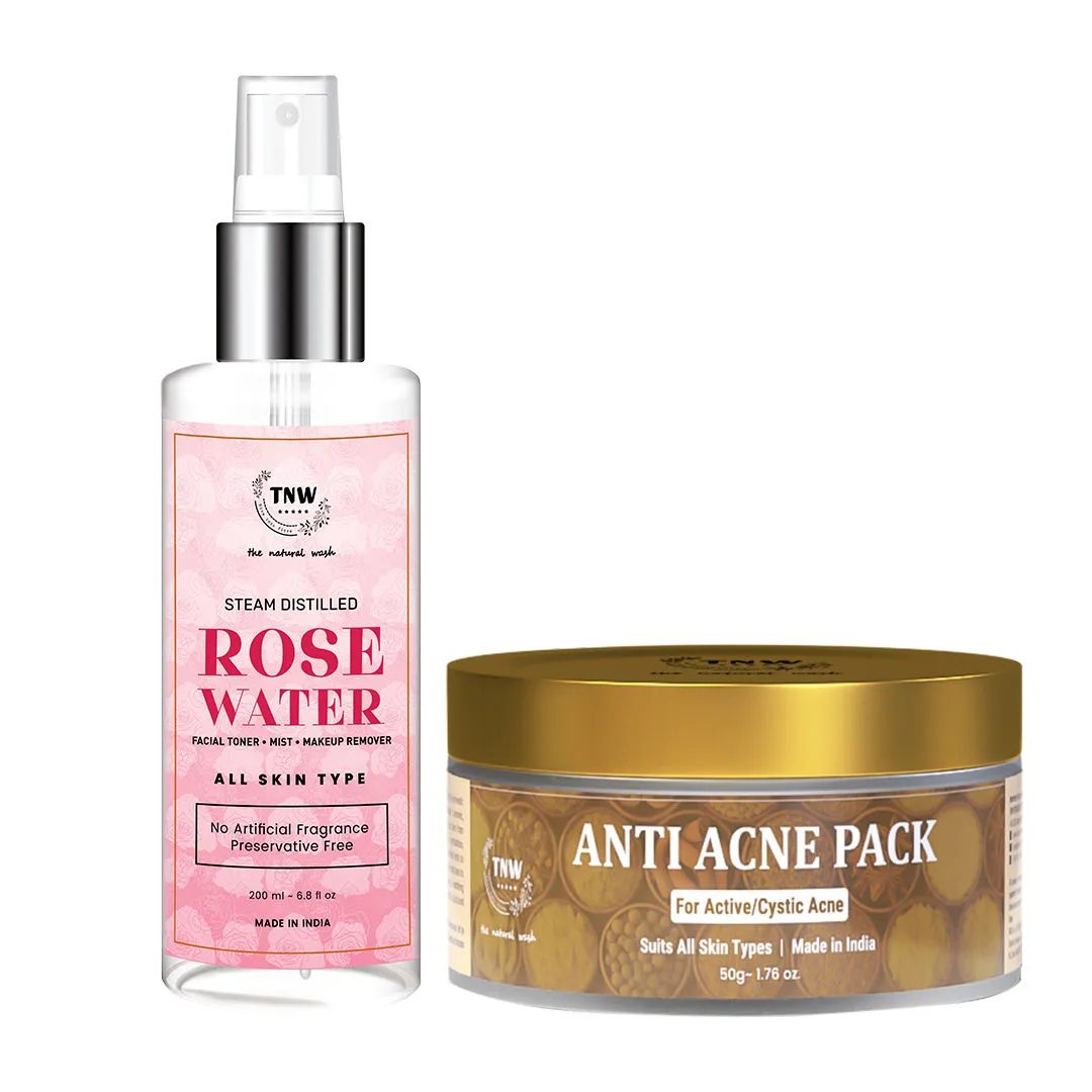 TNW The Natural Wash Rose Water Toner & Makeup Remover With Anti Acne Face Pack