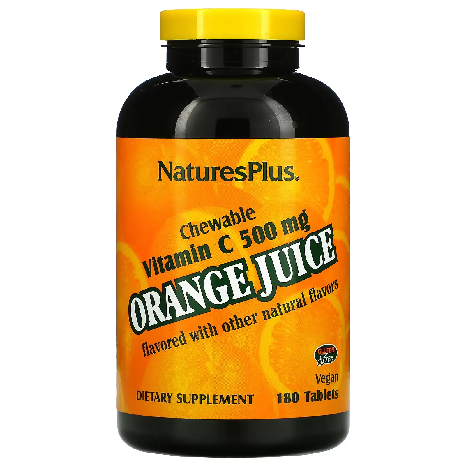 Orange Juice, Chewable Vitamin C, 500 mg, 180 Tablets