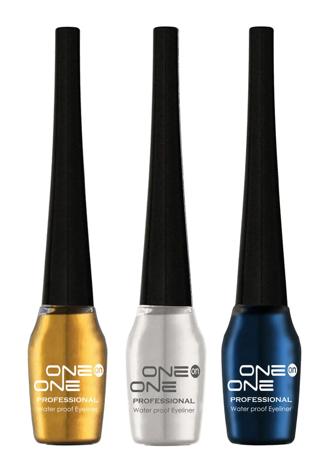 ONE on ONE Waterproof Eyeliner, Set of 3 (Golden, Silver, Blue)