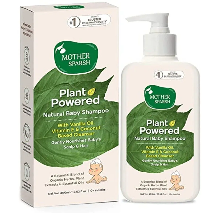 Mother Sparsh Plant Powered Natural Baby Shampoo, Tear Free Formula With Allergen Free Fragrance