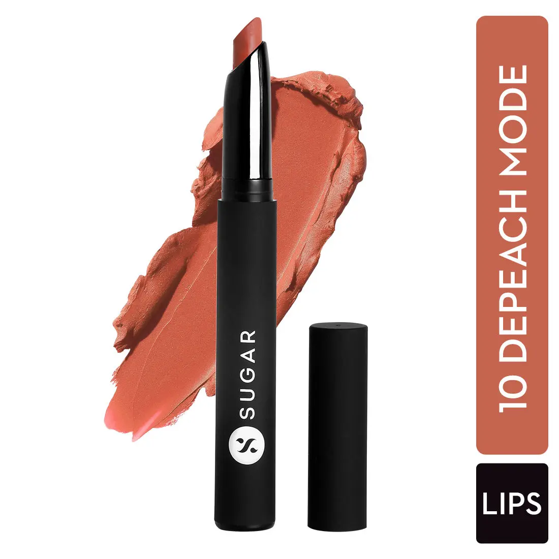 SUGAR Cosmetics - Matte Attack - Transferproof Lipstick - 10 Depeach Mode (Peach) - 2 gms - Transferproof Lipstick Matte Finish, Lasts Up to 8 hours