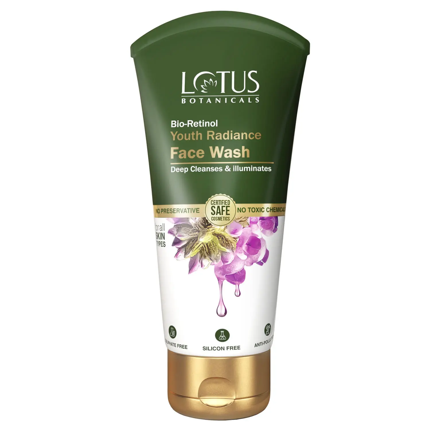 Lotus Botanicals Bio Retinol Youth Radiance Face Wash | Preservative Free | For All Skin Types | 100ml