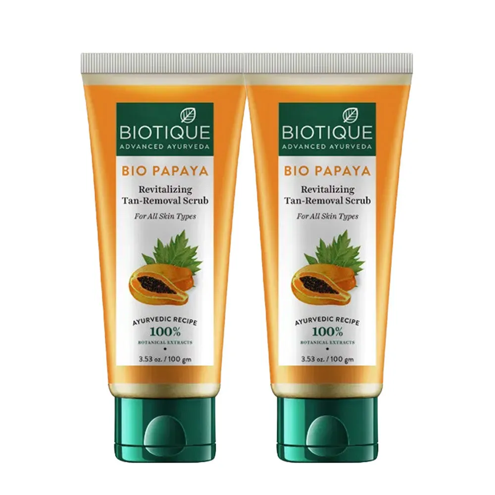 Biotique Bio Papaya Revitalizing Tan Removal Scrub - Pack of 2