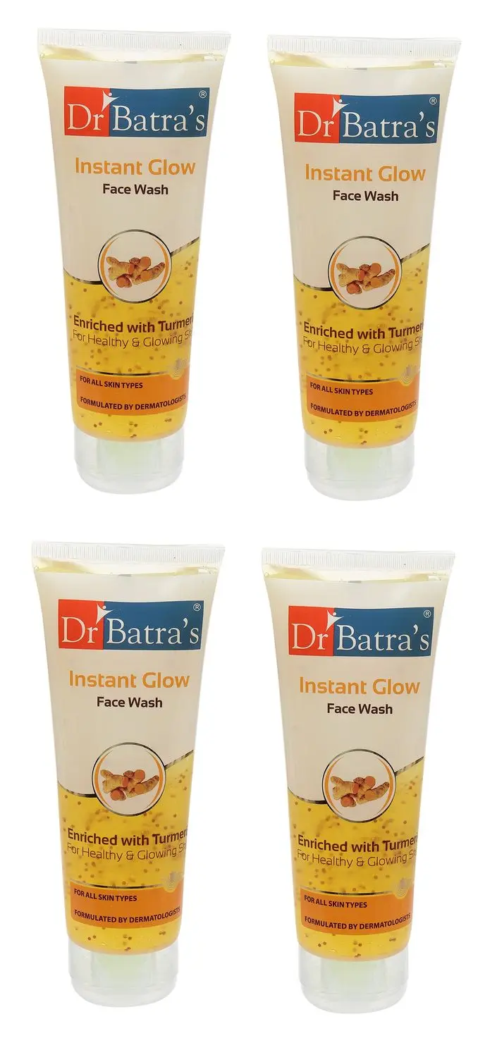 Dr Batra's Instant Glow Face Wash Enriched With Tumeric For Healthy & Glowing Skin - 100 gm (Pack of 4)