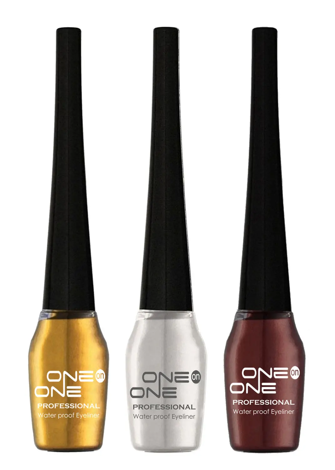 ONE on ONE Waterproof Eyeliner, Set of 3 (Golden, Silver, Brown)