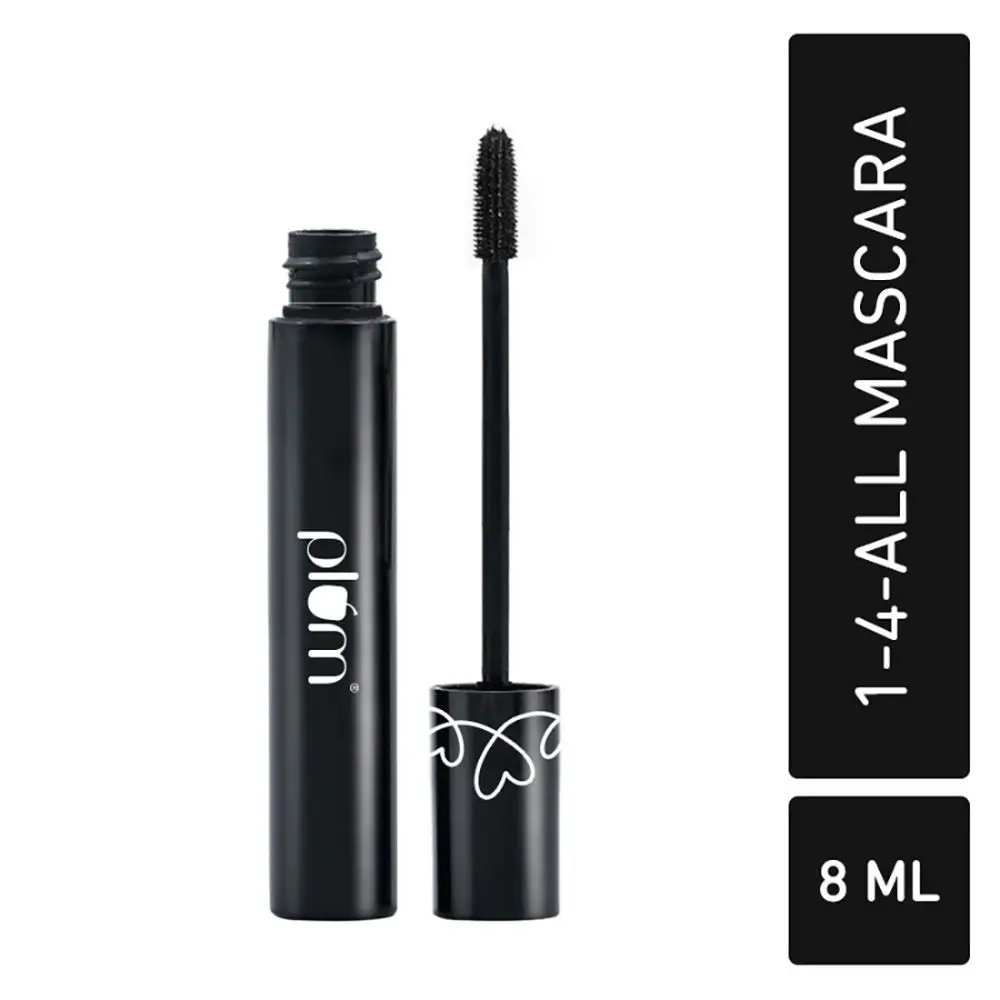 Plum Lash Drama 1-4-All Mascara | Length + Curl + Volume + Definition | 100% Vegan & Cruelty Free | 01 Black