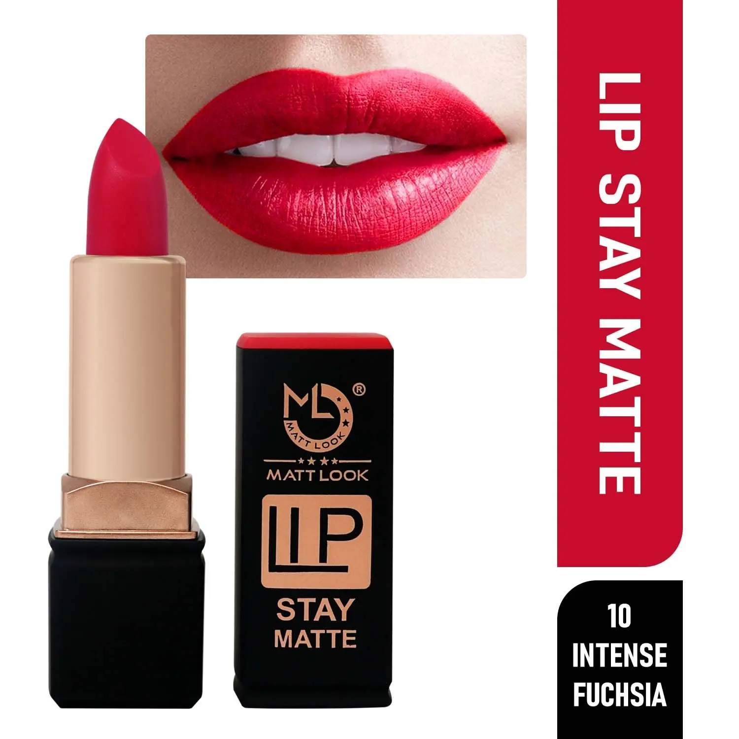 Mattlook Stay Matte Lipstick, Intense-Fuchsia (3.5gm)